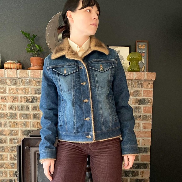 Y2k vintage denim and faux fur jacket - Picture 7 of 8